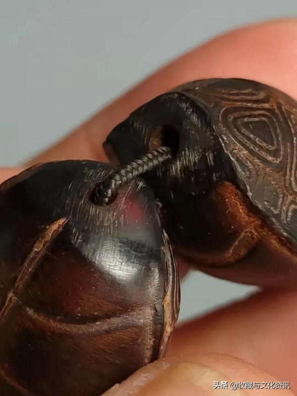 清代牛角雕刻龜殼手串鑑賞