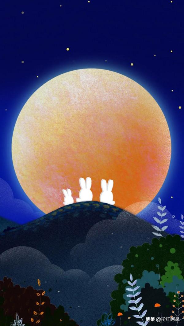 一起過中秋,中秋節快樂桌布 一起過中秋,中秋節快樂桌布