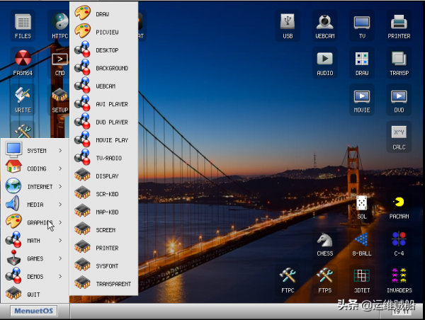 上手世界上最小的作業系統MenuetOS，僅有1.4M，安裝執行全教程
