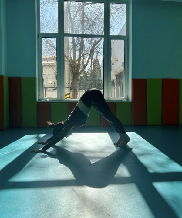 朱珠春節曬瑜伽照，假裝在海邊姿態婀娜，女兒在一旁練抬頭萌態足