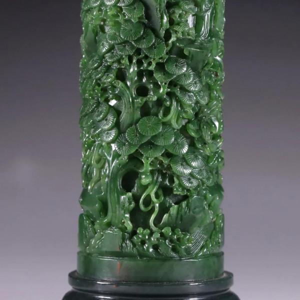 迴流 和田玉一對碧玉香筒 迴流 和田玉一對碧玉香筒