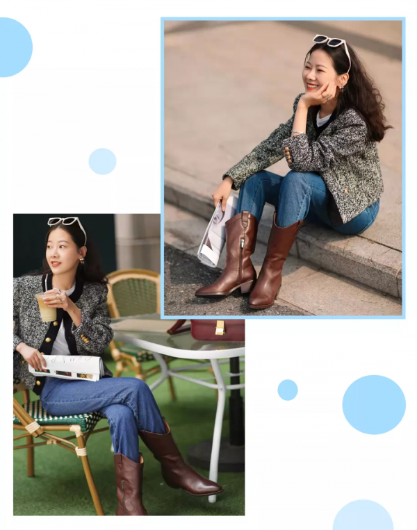 牛仔靴+甜騷裙=美到不像話!秒變腿精 牛仔靴+甜騷裙=美到不像話!秒變腿精