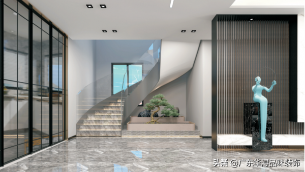 185平現代輕奢風，黑白灰的裝飾，莊重而又時尚