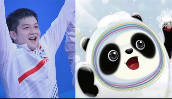 太像了！樊振東撞臉冰墩墩，孫穎莎撞臉雪容融，國乒兩大隊寵太萌