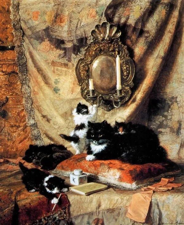 100年前她畫了超多貓，姿態萬千，惟妙惟肖