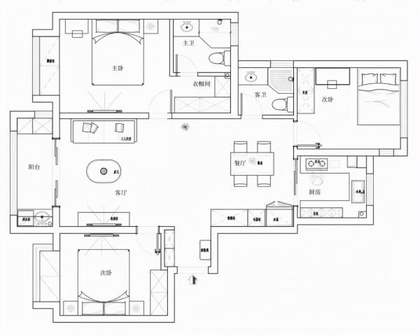 119㎡陽光充足，幸福三居室