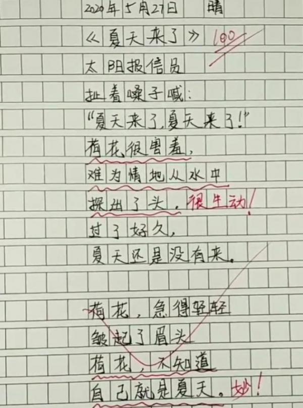小學生作文《孤獨》，全文僅15個字卻獲滿分，字雖少但意境完美