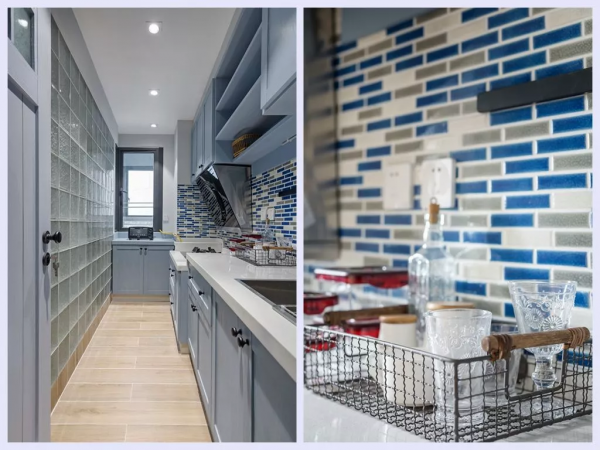 70㎡灰藍色裝修，用玻璃玩轉整個空間，美呆了