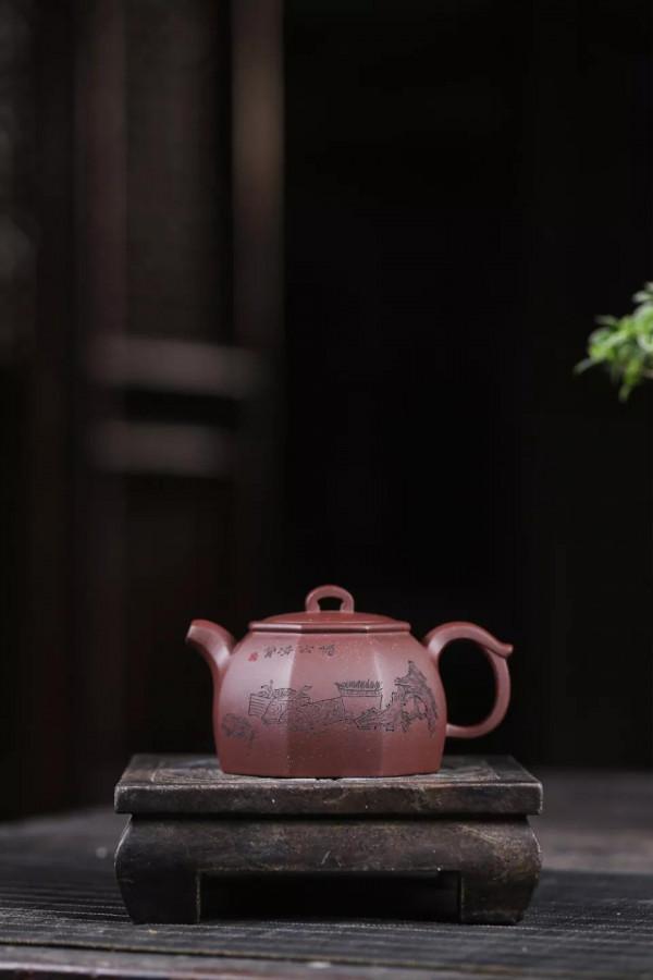 「博古壺」吳琳，黃龍山四號井深井紫泥容量：180cc