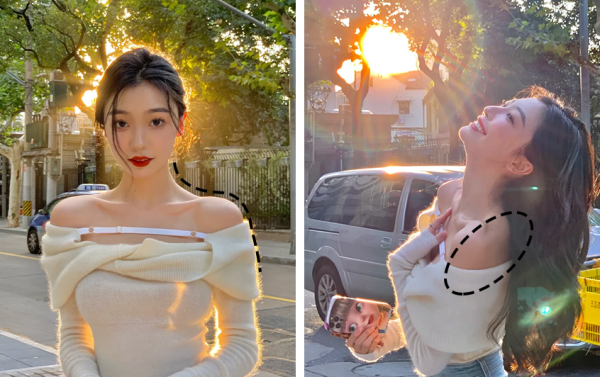 圓肩厚背這樣穿，堪比變形記