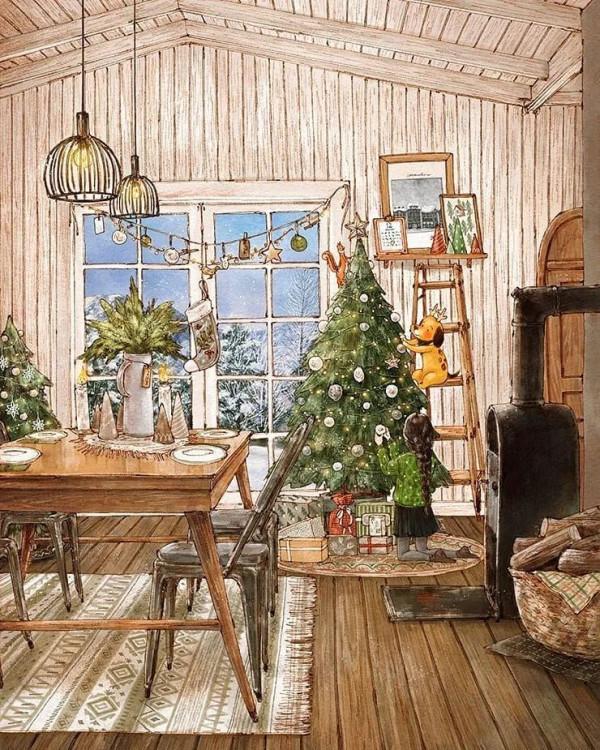 每日插畫｜aeppol的治癒系森林少女日記，休息一會兒再走也沒關係