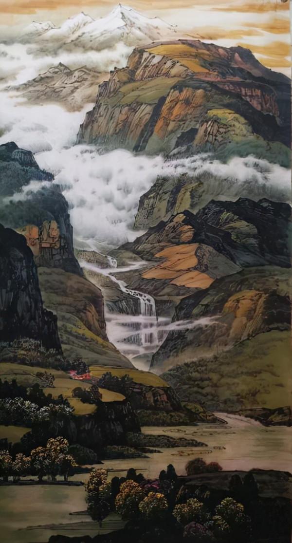 中國新彩墨藝術家鐘山石先生作品欣賞 中國新彩墨藝術家鐘山石先生作品欣賞