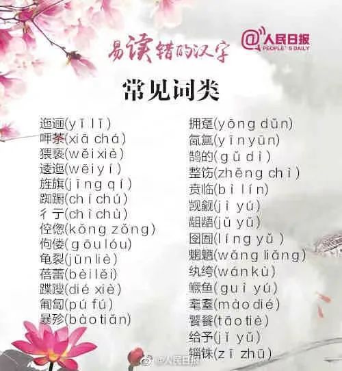 容易讀錯的常用漢字，你讀對了嗎？