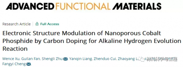 天津大學《AFM》:為海水電解大規模製氫提供新視角 天津大學《AFM》:為海水電解大規模製氫提供新視角