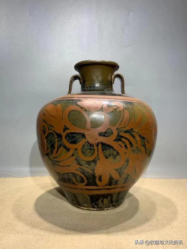 宋代鐵鏽太陽花雙耳大罐鑑賞