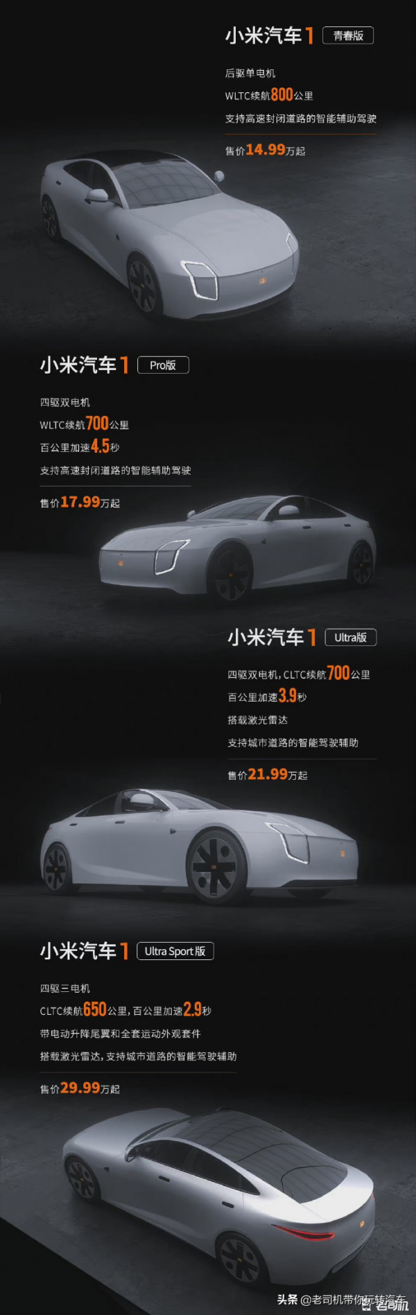 四款車型售14.99萬起,粉絲自制小米汽車預告圖 四款車型售14.99萬起,粉絲自制小米汽車預告圖