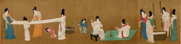 一日一畫丨宋趙佶摹張萱《搗練圖》 一日一畫丨宋趙佶摹張萱《搗練圖》