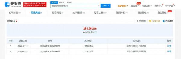 趙薇持股公司被強制執行268萬元