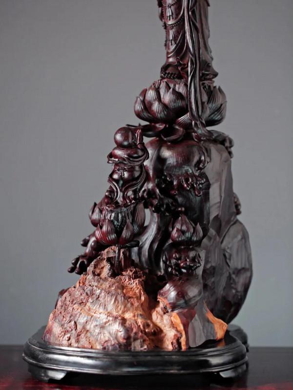 重器「童子拜觀音」小葉紫檀金星老料而雕