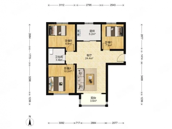 400萬能買到的最橫次新三居