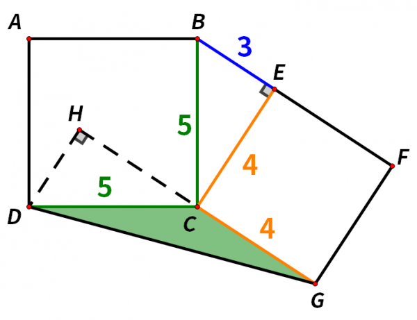 已知BE=3,CE=4,求陰影面積 已知BE=3,CE=4,求陰影面積