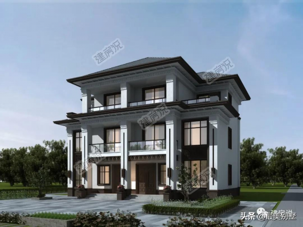 新中式雙拼別墅，大氣莊重造價低，兄弟平攤無壓力