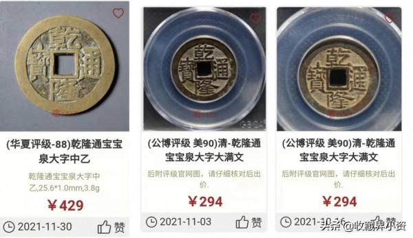 乾隆通寶“大字大滿文”名氣大了，行情如何呢？