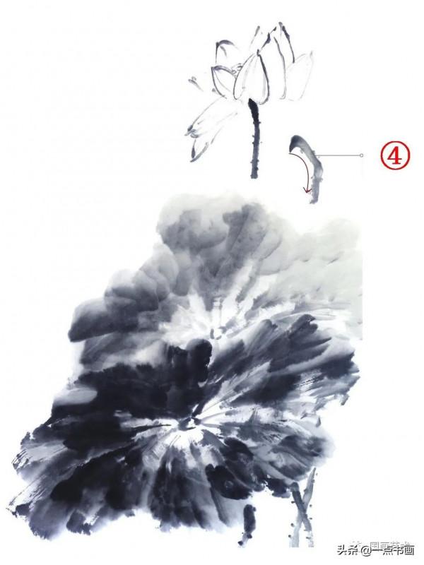 一學就會畫荷花金魚