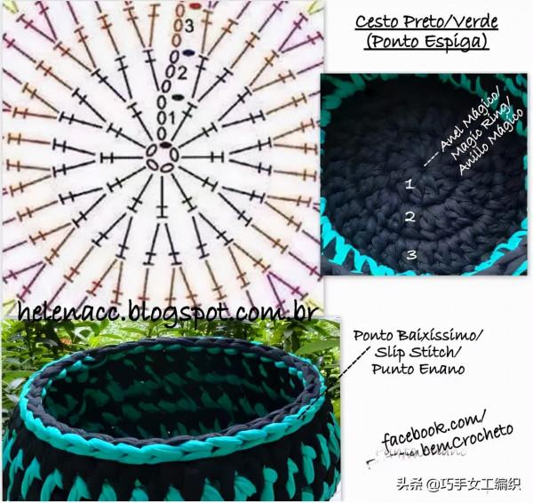 舊T恤以後不要扔,教你鉤成24種收納籃,美到眼花繚亂!(附針法圖解