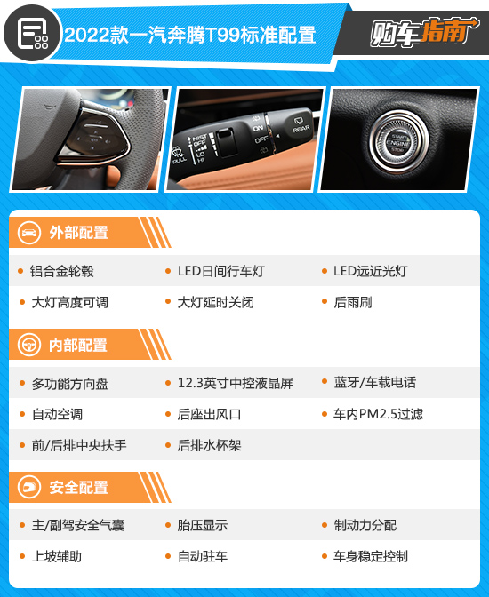 推薦20TD自動尊貴型 2022款奔騰T99購車指南