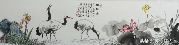 尹先敦國畫作品集評，畫作鶴舞九天仙氣十足，被無數藝術大師讚賞