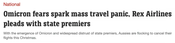 澳人取消聖誕節旅行,對疫情的態勢表示很緊張 澳人取消聖誕節旅行,對疫情的態勢表示很緊張