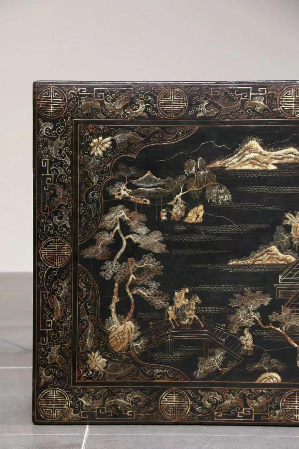 滿描金小茶桌，刀牙板書桌，四平文房畫案，楠木八仙桌