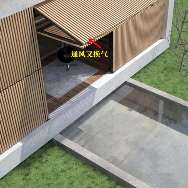 等有空了，我也想給後院這樣試試：玻璃移門加上翻門，防盜又防雨