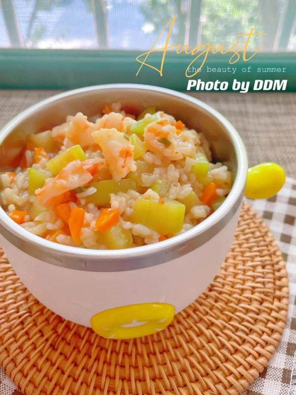 12M+營養爽口寶寶輔食 | 西葫蘆鮮蝦燴飯