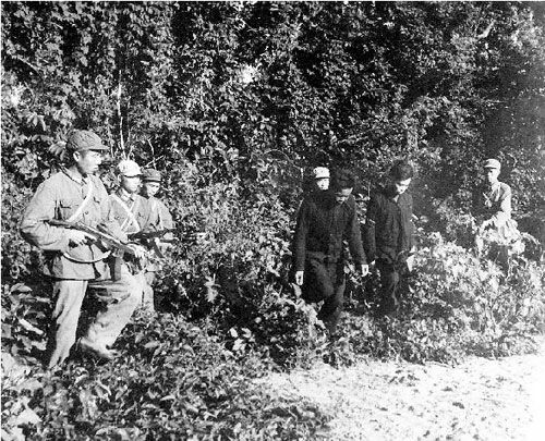 明月夜，降落傘掉入民宅。男女老少齊上陣，空降匪特插翅難飛