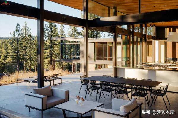 混凝土基礎鋼材作框架結構木材作裝飾吊頂這樣的現代風格木屋好嗎