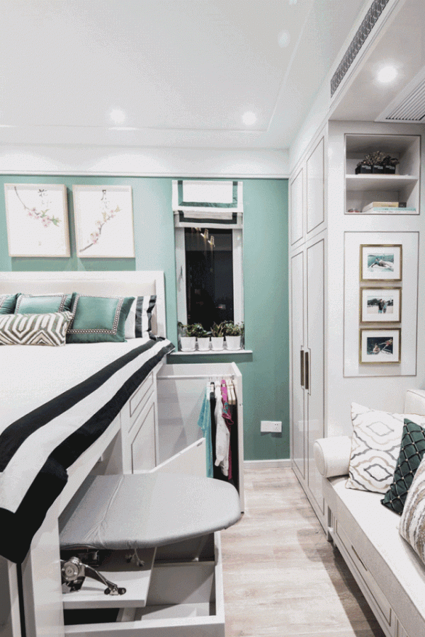 地面空間不夠，為什麼不動動腦子：把床抬高1米？又能多4個功能區