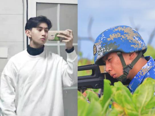 入伍前後對比照：軍營滿月“大變身”
