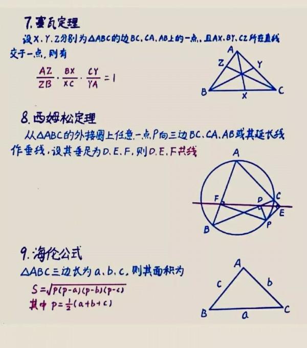 來一份超全的初中數學競賽常用定理幾何體