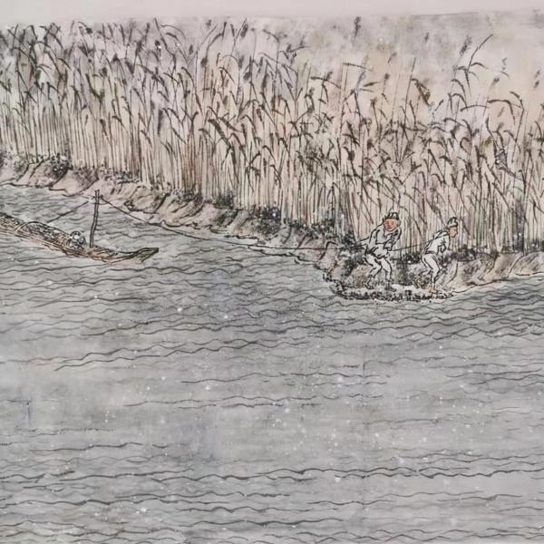 高祖酒老總梁輝收《江行初雪圖》臨作，獲保值增值承諾