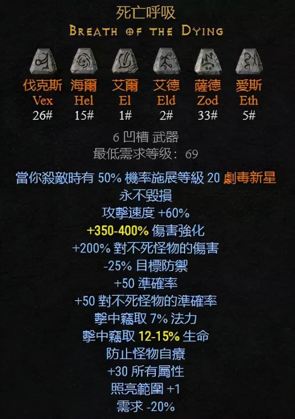 武器：弓&amp;弩可以製作的符文之語，暗黑2重製版