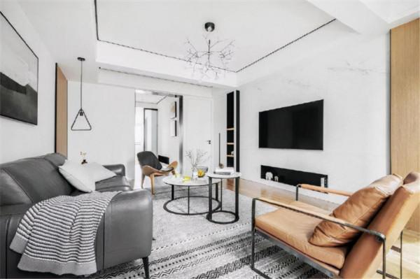 123平現代風三居室,客廳空間寬敞大氣 123平現代風三居室,客廳空間寬敞大氣