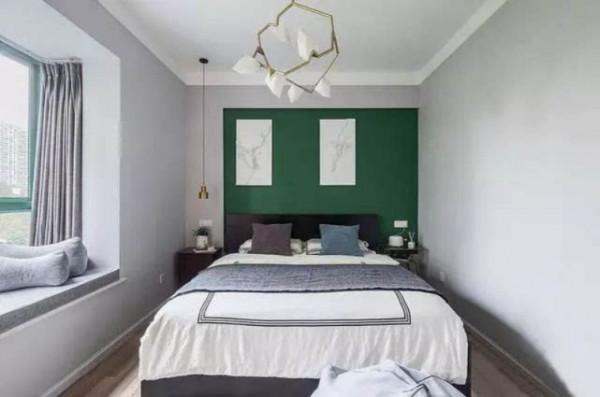 104平現代前衛風三居室，在淺色空間中融入了深綠色優雅