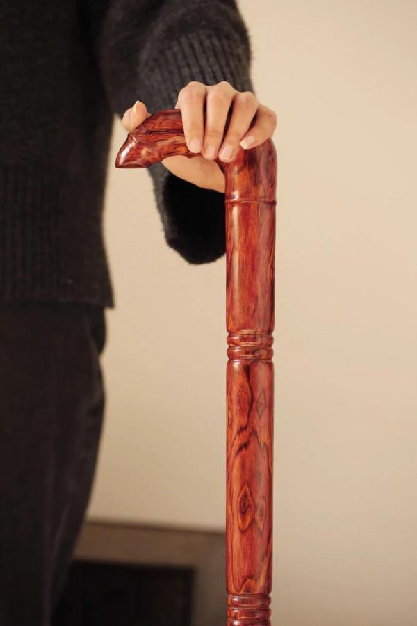 海南黃花梨海黃鬼眼紋壽杖