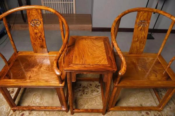 海南黃花梨全新料王世襄款圈椅圓中略帶扁形