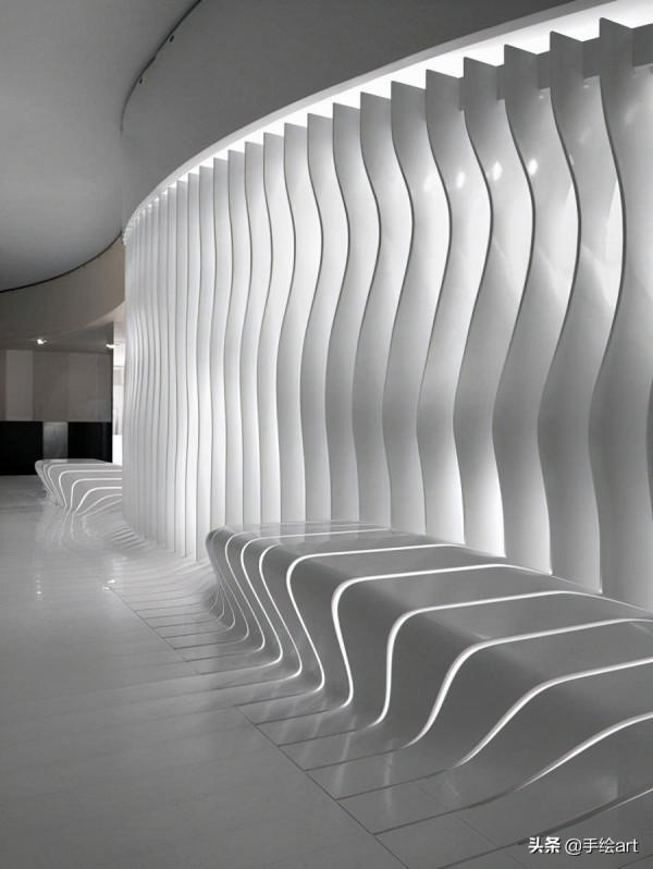 充滿燈光藝術的牆面