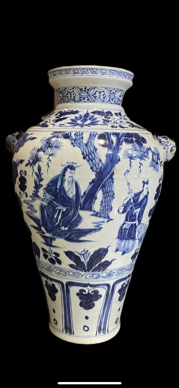 元末明初,青花虎獸耳瓷器 元末明初,青花虎獸耳瓷器