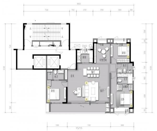 三線城市：165平米百變大平層戶型，滿足不同階層需求