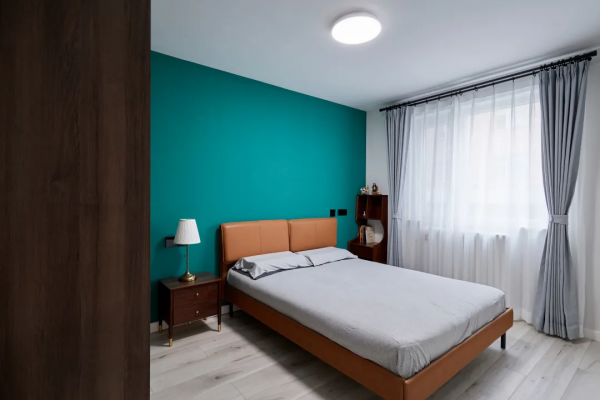 拆掉客廳改兩居，46㎡墨綠小家更高階，愛了